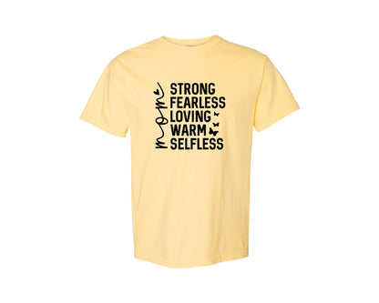 brand:Comfort Colors|color:Butter|Strong Fearless Loving Warm Selfless Graphic T-Shirt