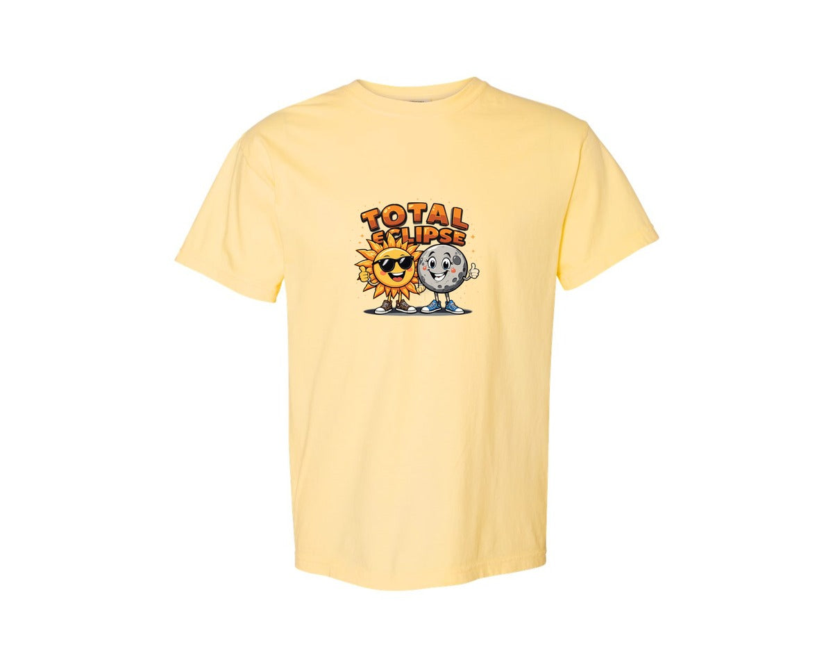 brand:Comfort Colors|color:Butter|Eclipse Cartoon T Shirt Design Graphic T-Shirt