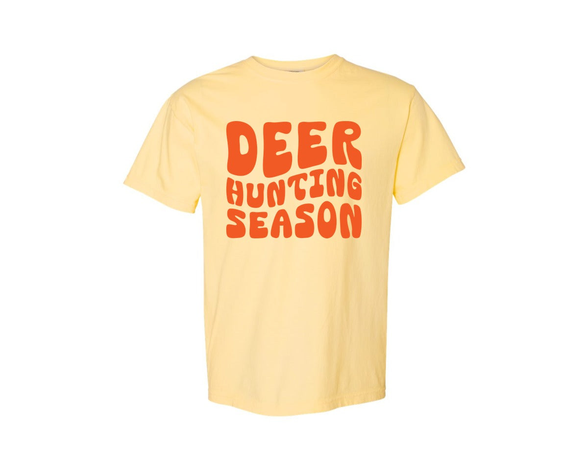 brand:Comfort Colors|color:Butter|Retro Deer Hunting Season Design 2 Graphic T-Shirt