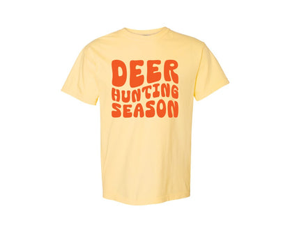 brand:Comfort Colors|color:Butter|Retro Deer Hunting Season Design 2 Graphic T-Shirt