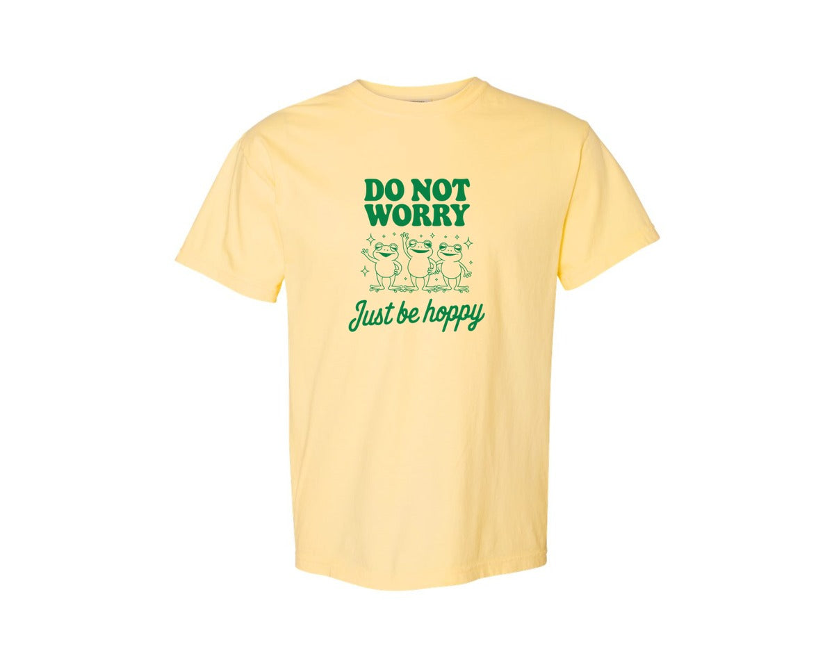 brand:Comfort Colors|color:Butter|Do Not Worry Just Be Hoppy Frog T Shirt 2 Graphic T-Shirt