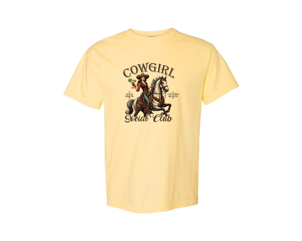 brand:Comfort Colors|color:Butter|Cowgirl Social Club Cowgirl Graphic T-Shirt