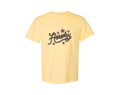 brand:Comfort Colors|color:Butter|Howdy Western Cowboy Rope Graphic T-Shirt