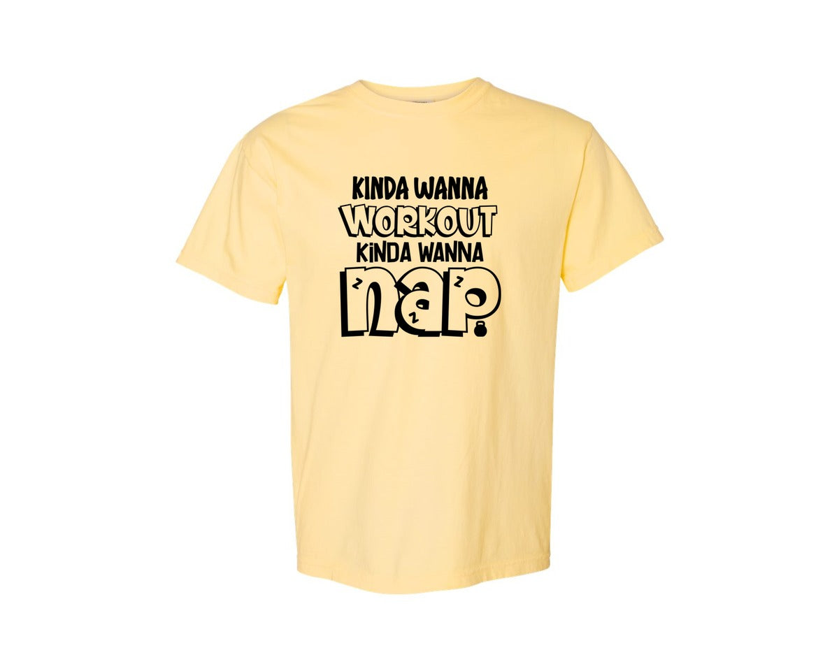 brand:Comfort Colors|color:Butter|Workout Gym Tank Exercise Graphic T-Shirt