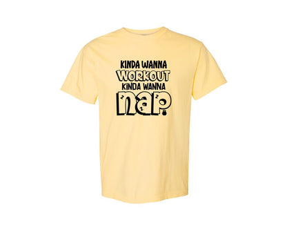 brand:Comfort Colors|color:Butter|Workout Gym Tank Exercise Graphic T-Shirt