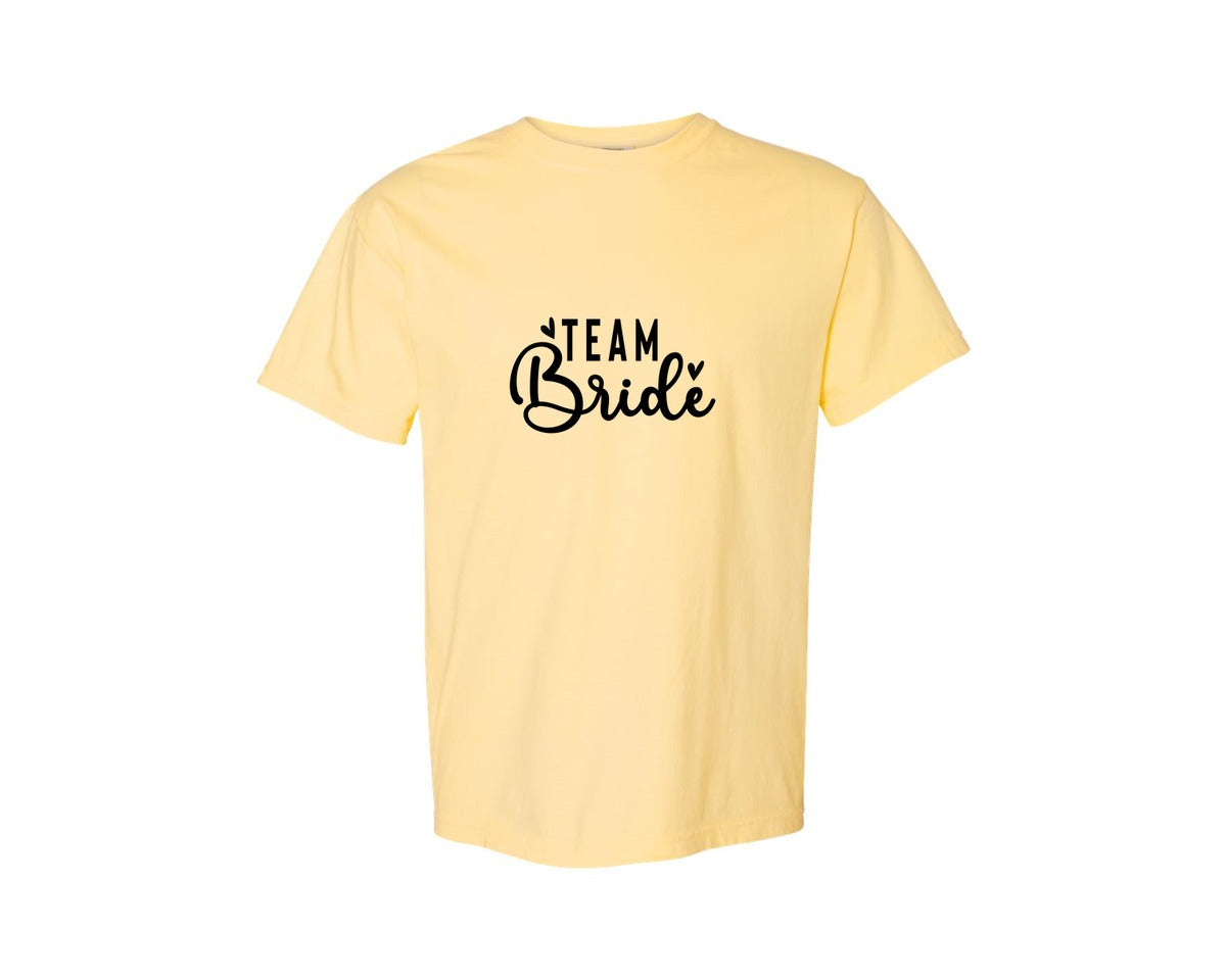 brand:Comfort Colors|color:Butter|Team Bride Bride Graphic T-Shirt