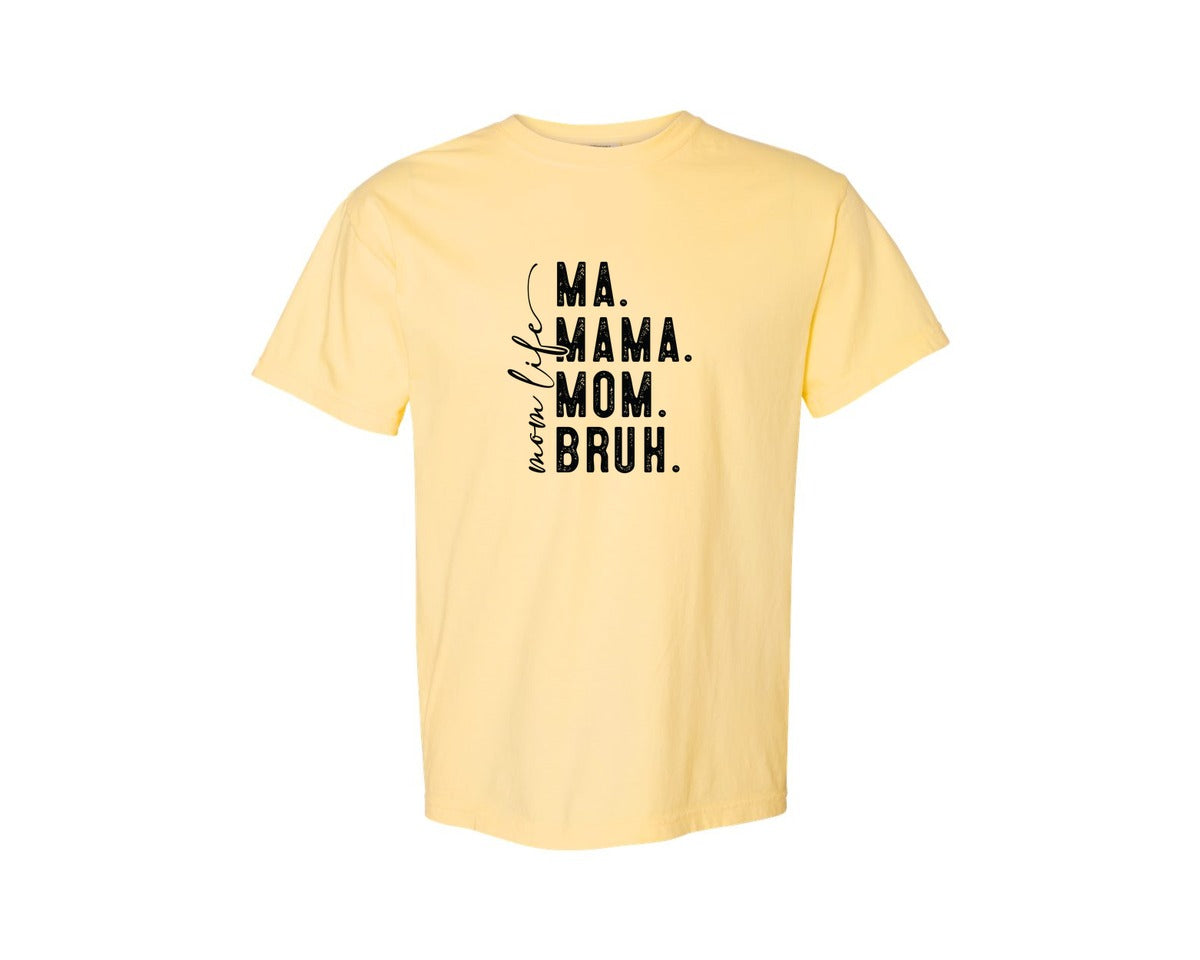 brand:Comfort Colors|color:Butter|Ma Mama Mom Bruh Mothers Day 4 Graphic T-Shirt