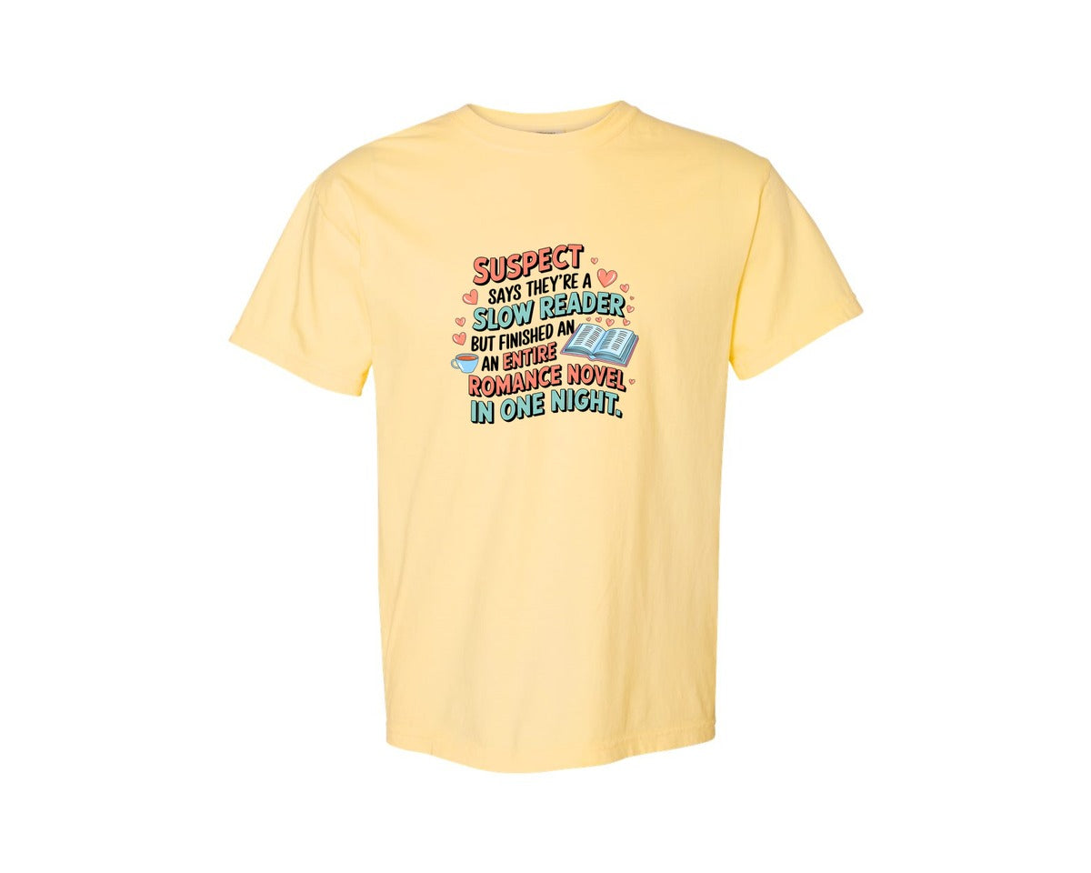 brand:Comfort Colors|color:Butter|Suspect Claims Reading Lover Bookish 2 Graphic T-Shirt