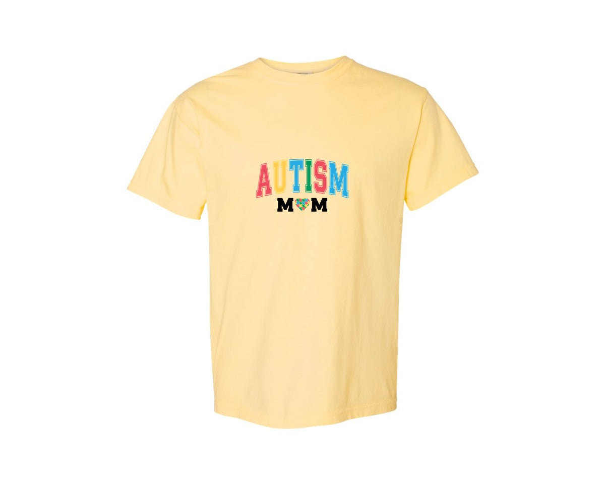 brand:Comfort Colors|color:Butter|Autism Mom Autism Day Graphic T-Shirt