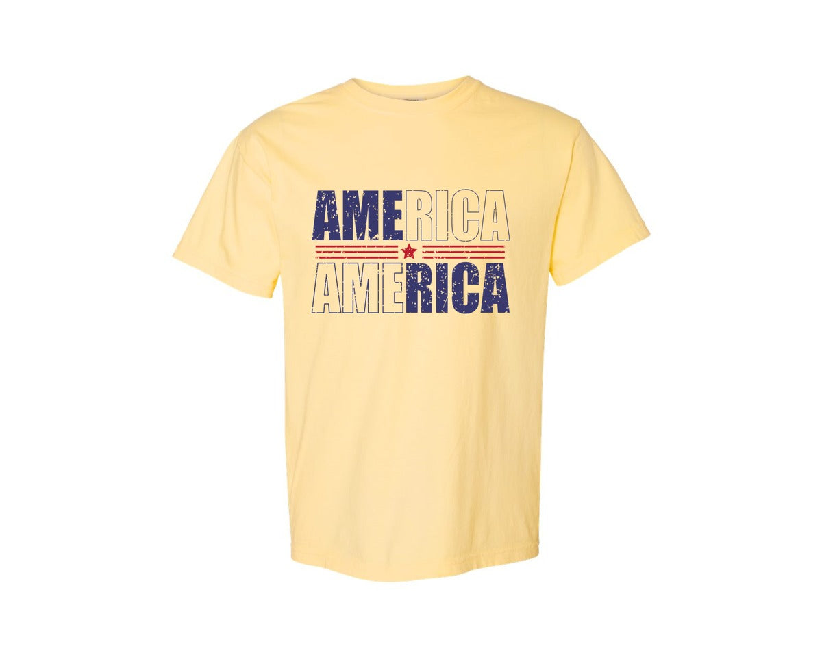 brand:Comfort Colors|color:Butter|America Patriotic Graphic T-Shirt