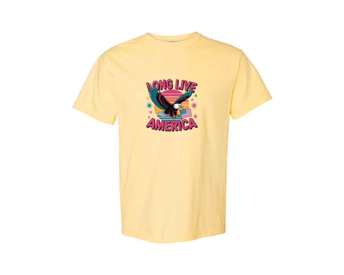brand:Comfort Colors|color:Butter|Long Live America Graphic T-Shirt