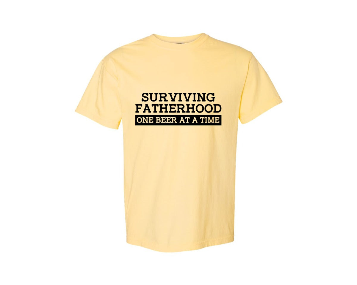 brand:Comfort Colors|color:Butter|Surviving Fatherhood Mens T Shirt Graphic T-Shirt