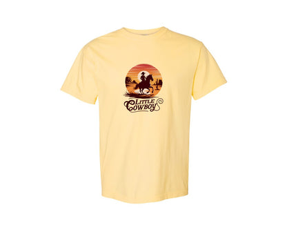 brand:Comfort Colors|color:Butter|Little Cowboy Western Horse Riding 3 Graphic T-Shirt