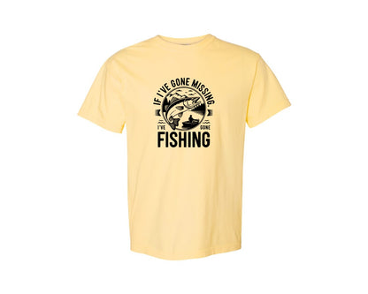 brand:Comfort Colors|color:Butter|If Ive Gone Missing Ive Gone Fishing T Graphic T-Shirt