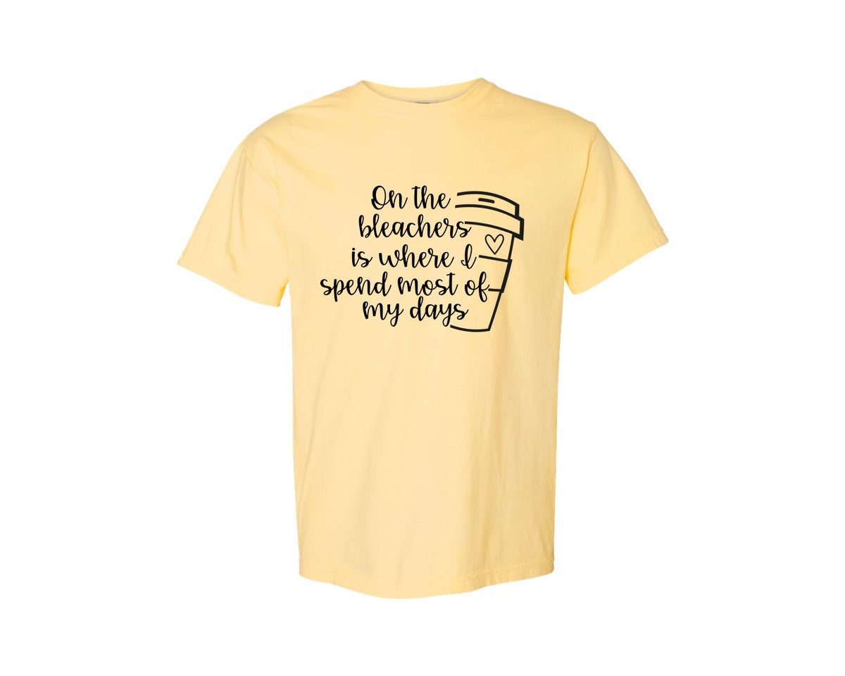 brand:Comfort Colors|color:Butter|On The Bleachers Sports Mom Graphic T-Shirt