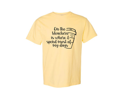 brand:Comfort Colors|color:Butter|On The Bleachers Sports Mom Graphic T-Shirt