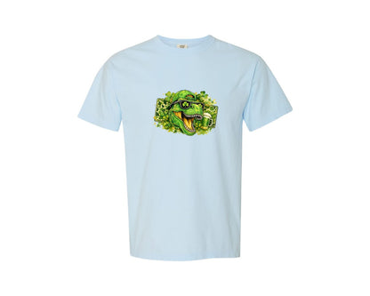 brand:Comfort Colors|color:Chambray|St Patricks Day Rex Shamrock Graphic T-Shirt