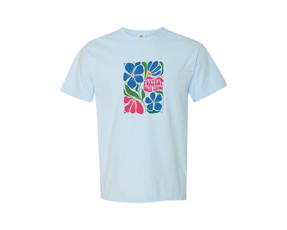brand:Comfort Colors|color:Chambray|Foxtrot Delta Tango Floral Graphic T-Shirt