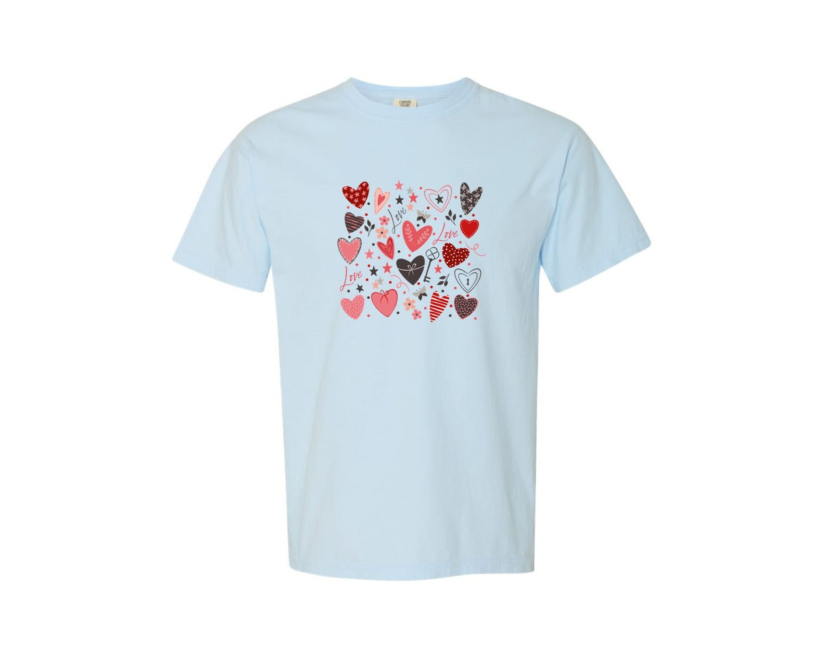 brand:Comfort Colors|color:Chambray|Design Valentines Day Graphic T-Shirt