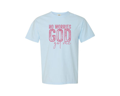 brand:Comfort Colors|color:Chambray|Unafraidgod Got Me Christian Q Graphic T-Shirt