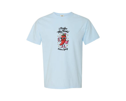 brand:Comfort Colors|color:Chambray|Sassy Book Queen Funny Cartoon Graphic T-Shirt