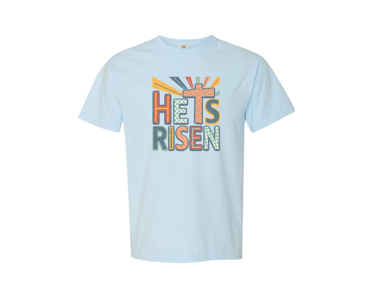 brand:Comfort Colors|color:Chambray|He Is Risen 14 Graphic T-Shirt