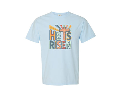 brand:Comfort Colors|color:Chambray|He Is Risen 14 Graphic T-Shirt