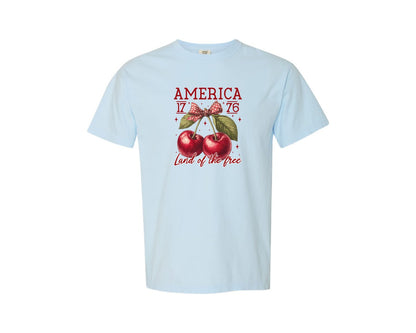 brand:Comfort Colors|color:Chambray|America 1776 Retro America Graphic T-Shirt