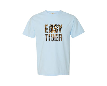 brand:Comfort Colors|color:Chambray|Funny Tiger Trendy Retro T Shirt Design Graphic T-Shirt