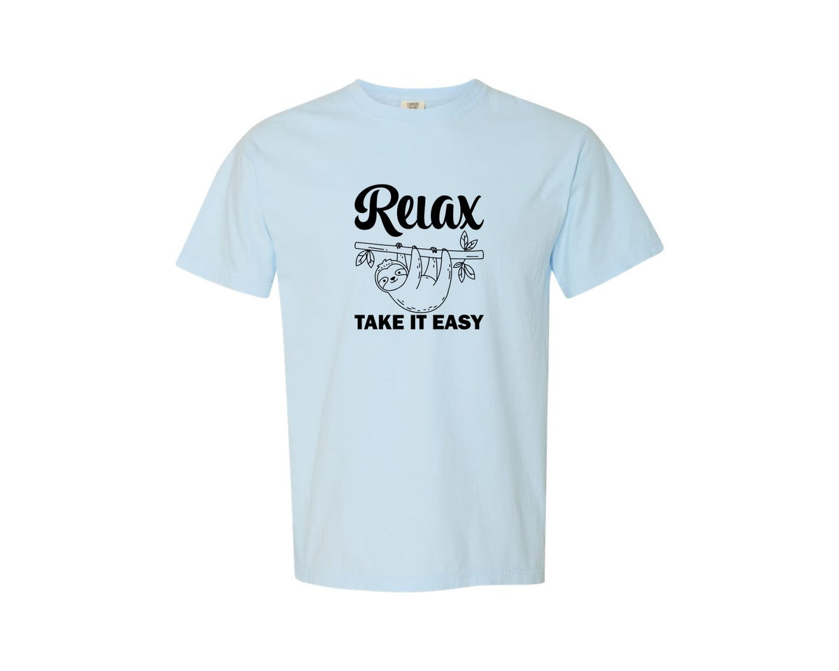 brand:Comfort Colors|color:Chambray|Relax Take It Easy T Shirt Graphic T-Shirt