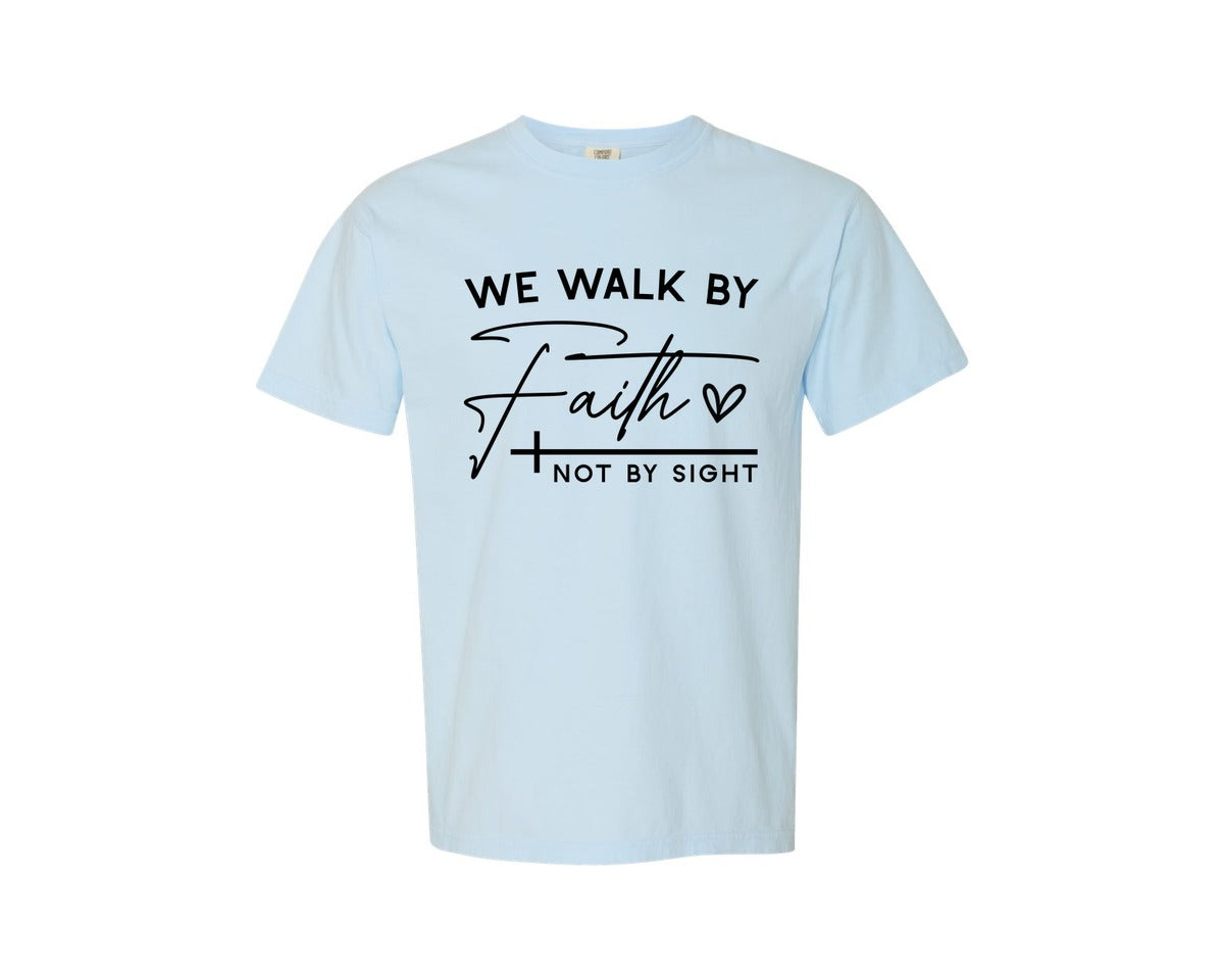 brand:Comfort Colors|color:Chambray|Christian Faith Religious Graphic T-Shirt