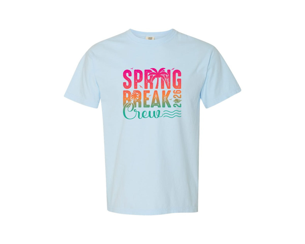 brand:Comfort Colors|color:Chambray|Crew 2025 Summer Vacap Spring Break Graphic T-Shirt