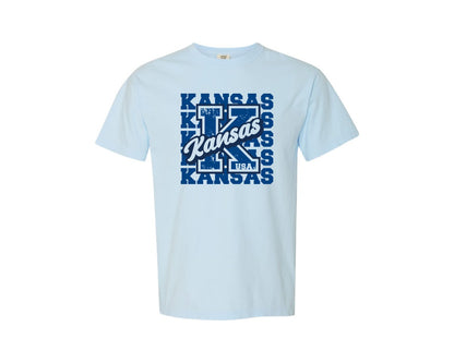 brand:Comfort Colors|color:Chambray|Kansas State America Usa Shirt Graphic T-Shirt