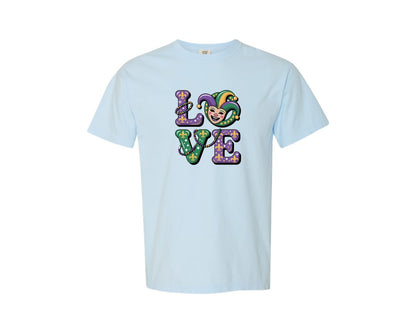 brand:Comfort Colors|color:Chambray|Mardi Gras Love 6 Graphic T-Shirt