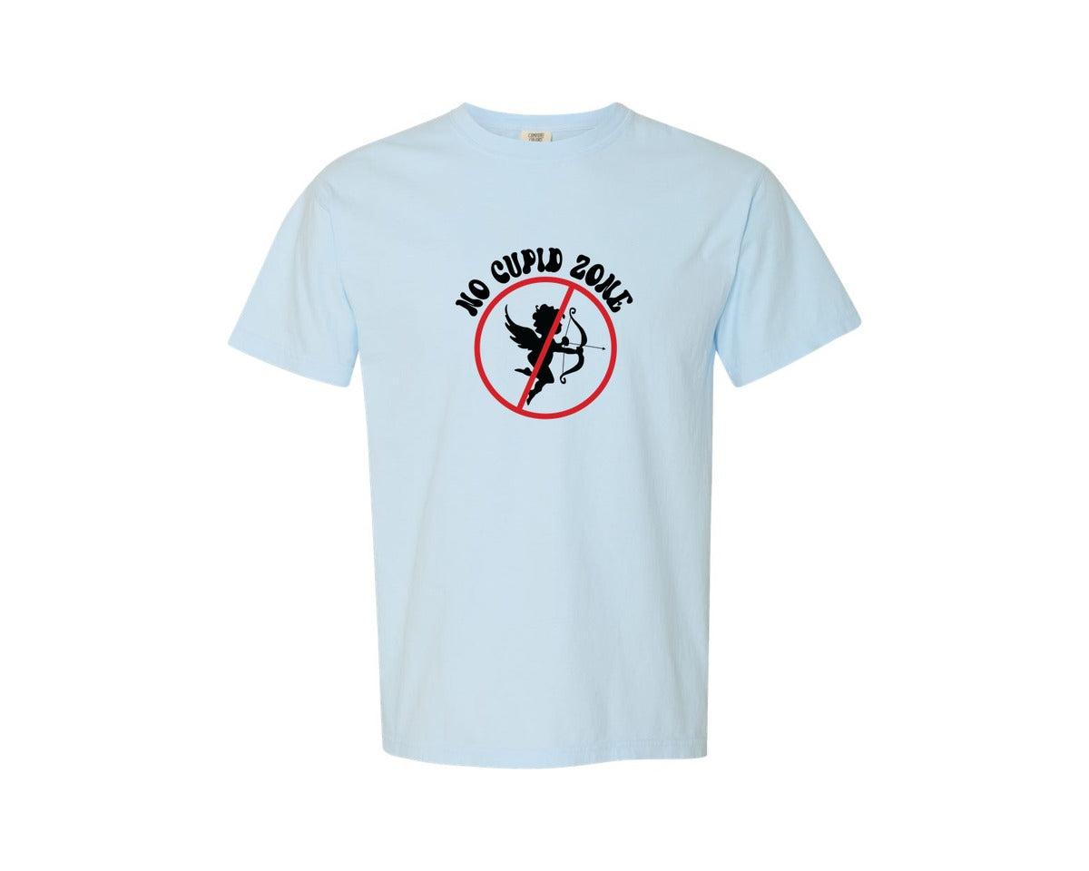 brand:Comfort Colors|color:Chambray|No Cupid Zone Valentine Graphic T-Shirt