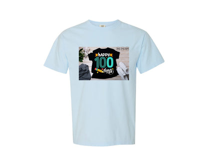 brand:Comfort Colors|color:Chambray|100 Days Of School Shirt 10 Graphic T-Shirt