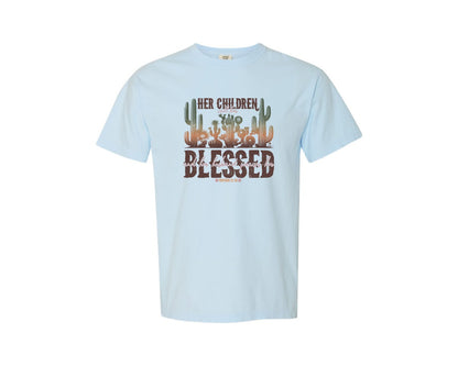 brand:Comfort Colors|color:Chambray|Christian Western Proverbs 31 Woman Graphic T-Shirt