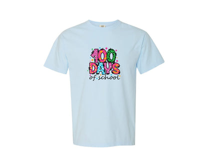 brand:Comfort Colors|color:Chambray|100 Days Of School 5 Graphic T-Shirt