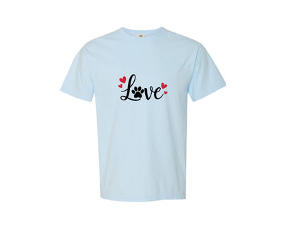 brand:Comfort Colors|color:Chambray|Love Dog 3 Graphic T-Shirt