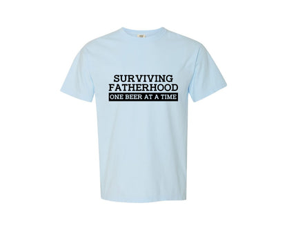 brand:Comfort Colors|color:Chambray|Surviving Fatherhood Mens T Shirt Graphic T-Shirt