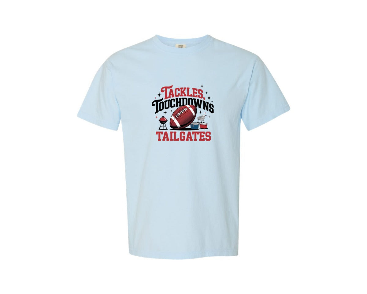 brand:Comfort Colors|color:Chambray|Ackles Touchdowns Tailgates Game D Graphic T-Shirt