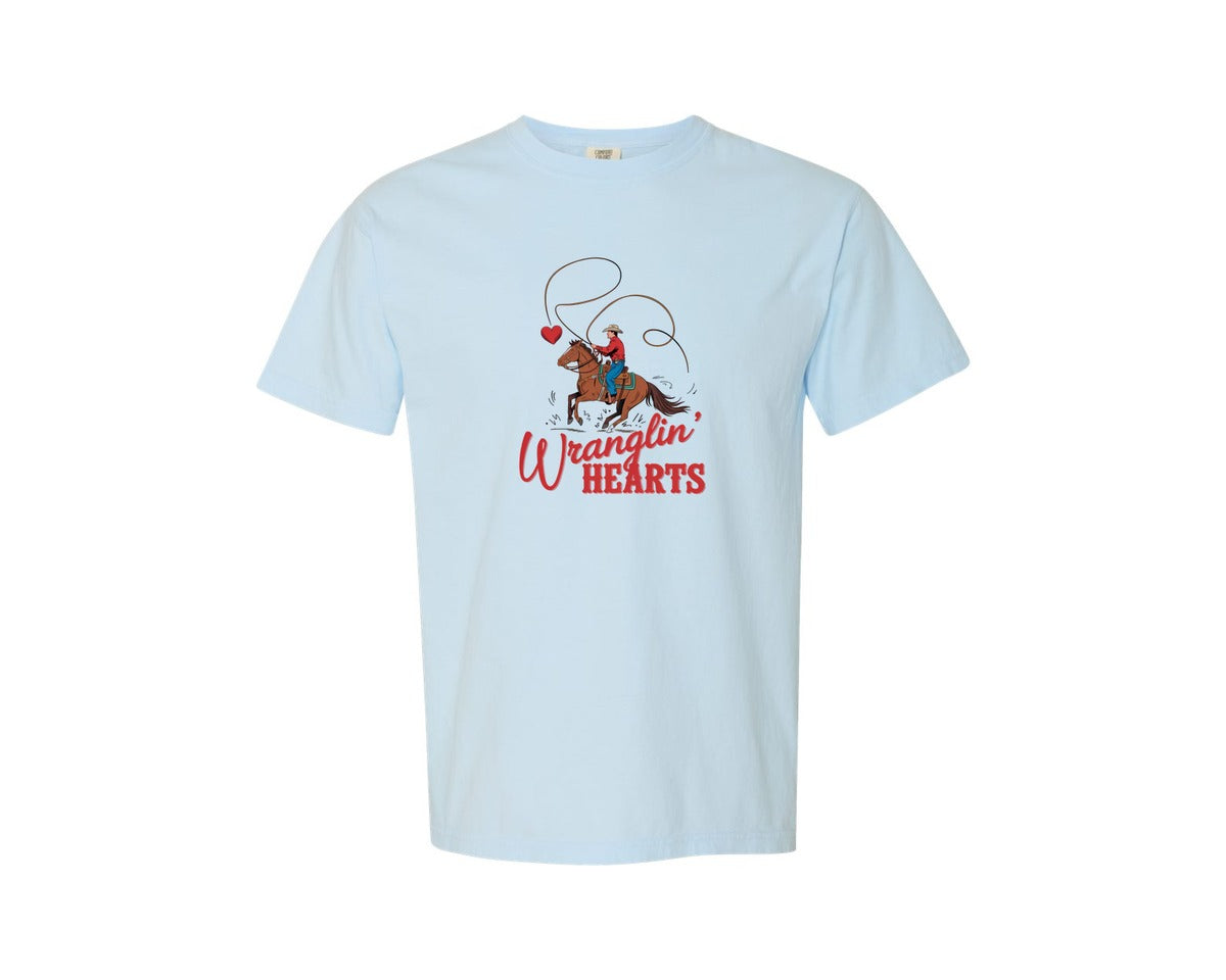 brand:Comfort Colors|color:Chambray|Wranglin Hearts Cowboy Love Graphic T-Shirt