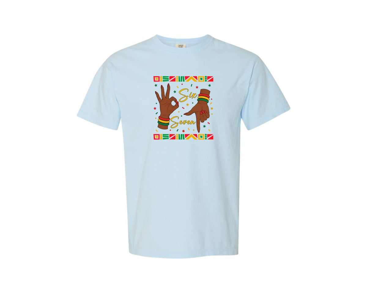 brand:Comfort Colors|color:Chambray|Six Seven Funny Viral Black History Meme Graphic T-Shirt