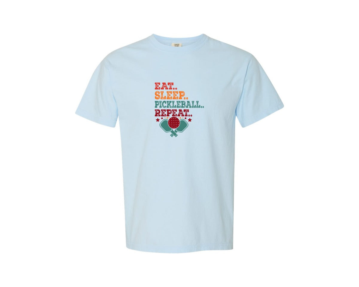 brand:Comfort Colors|color:Chambray|Eat Sleep Pickleball Repeat T Shirt Desi 2 Graphic T-Shirt