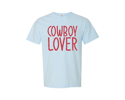 brand:Comfort Colors|color:Chambray|Cowboy Lover Western Valentines Graphic T-Shirt