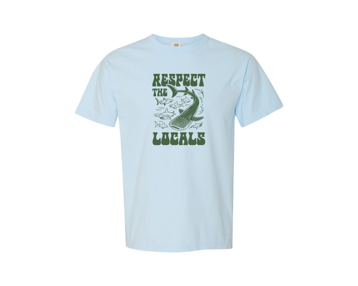 brand:Comfort Colors|color:Chambray|Trendy Summer Respect The Locals Graphic T-Shirt
