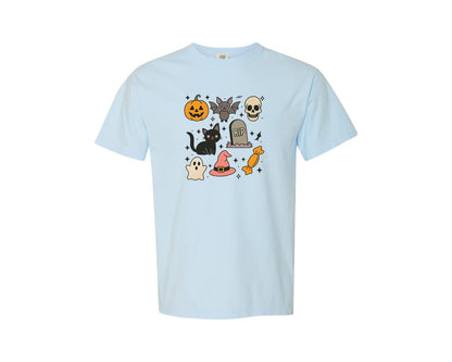brand:Comfort Colors|color:Chambray|Things That Make Me Happy Spooky Graphic T-Shirt