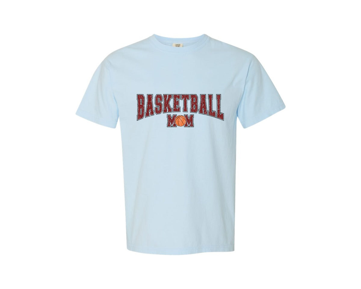 brand:Comfort Colors|color:Chambray|Basketball Mom Sports Graphic T-Shirt