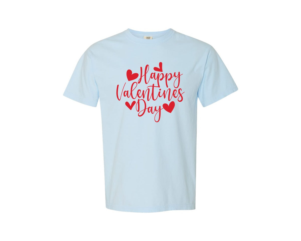 brand:Comfort Colors|color:Chambray|Happy Valentines Day Design 10 Graphic T-Shirt