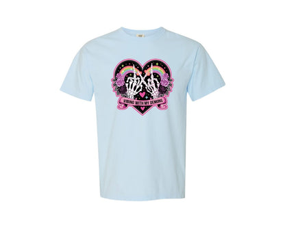 brand:Comfort Colors|color:Chambray|Vibing With My Demons Dark Cute Graphic T-Shirt